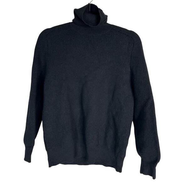 J. Crew Men's XL Destination 100% Merino Wool Ribbed Turtle Neck Sweater Black - Picture 2 of 8